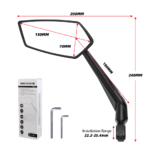 DELUXE BICYCLE HANDLE BAR SIDE MIRROR SET - Image 2